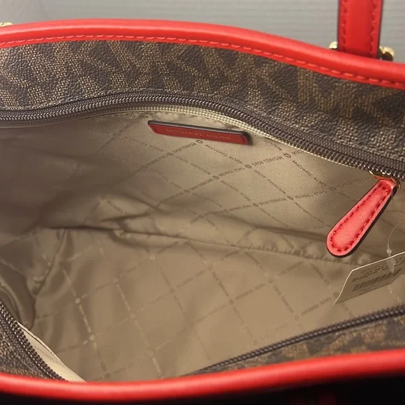 Michael Kors Monogram Bag Red Straps - Picture 4 of 4